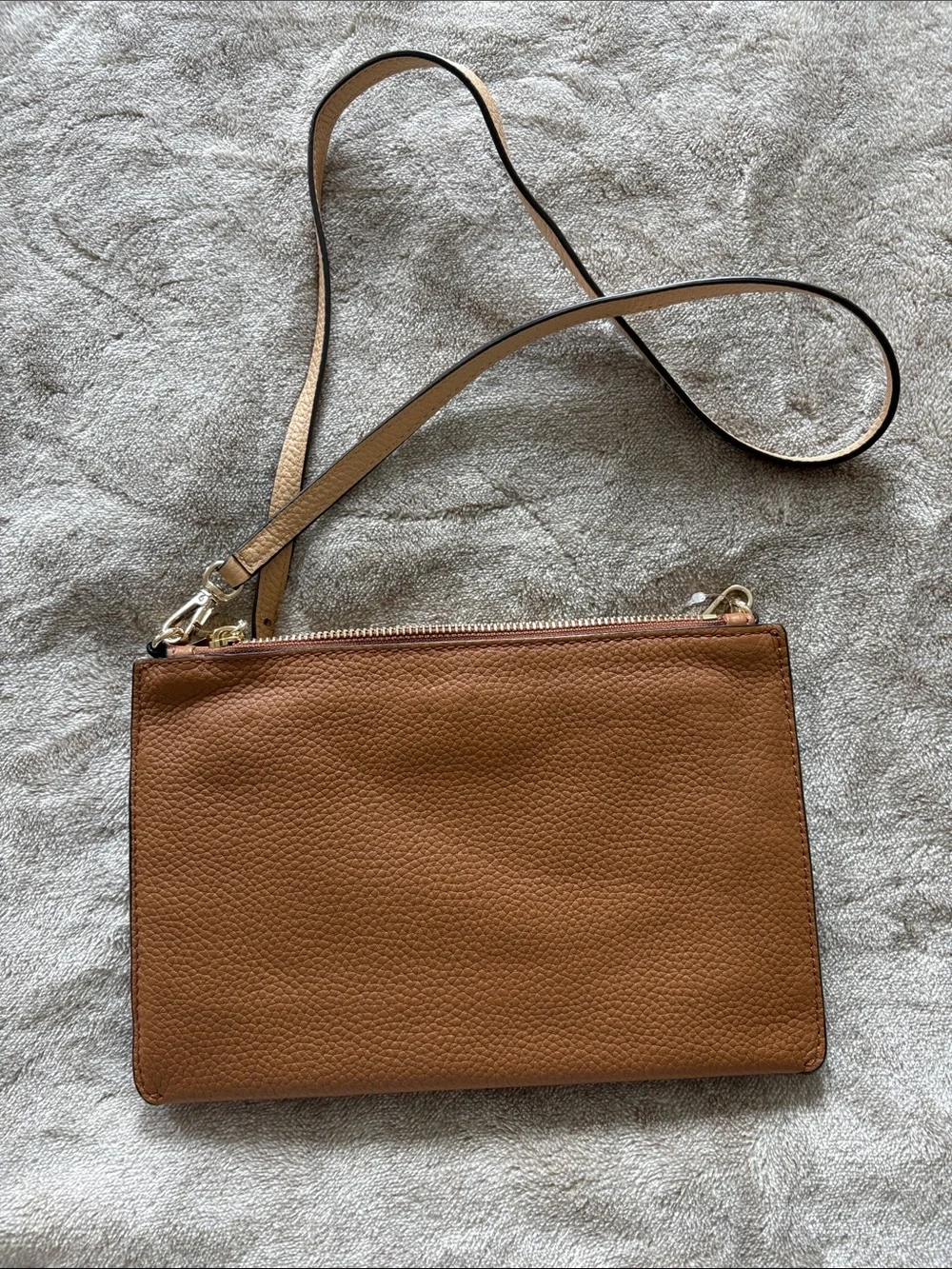Michael Kors Beige 2-tone Leather Crossbody Bag